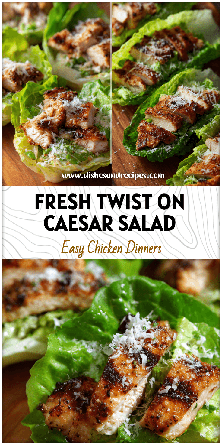 Fresh Chicken Caesar Lettuce Cups with grilled chicken, Parmesan, and crisp lettuce for an elevated chicken recipe.